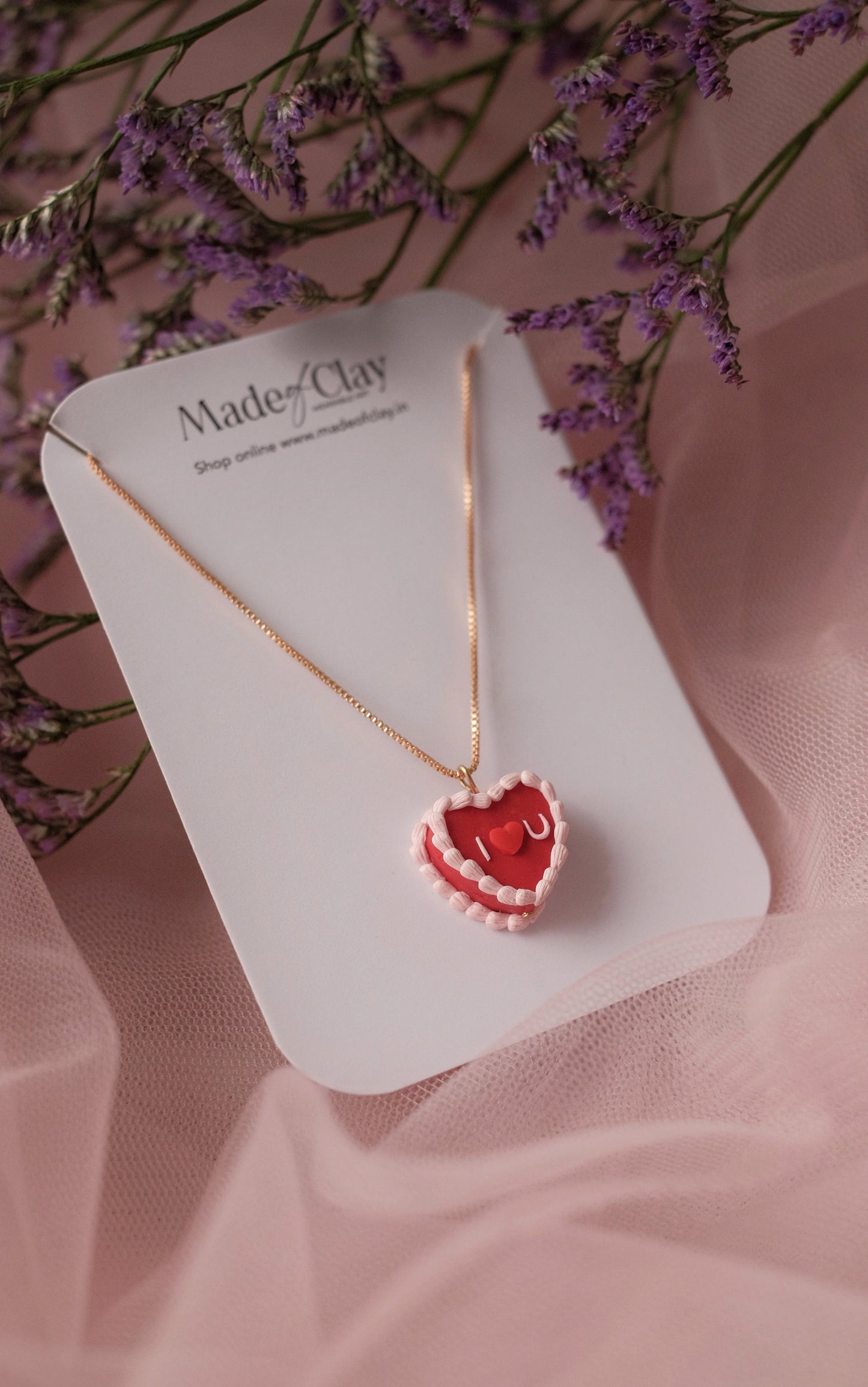 Velvet Heart Slice Pendant