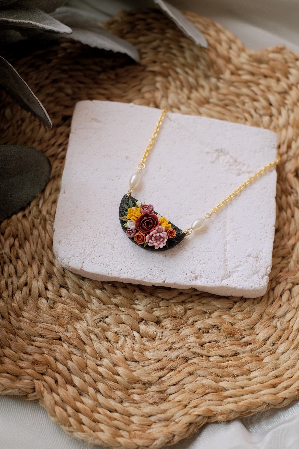Autumn Noir Blossom Pendant