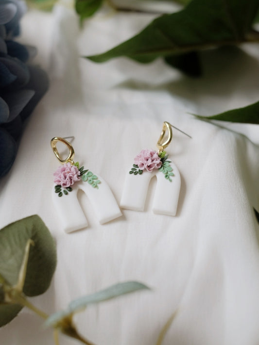 Blushing Hydrangea Trellis Earrings
