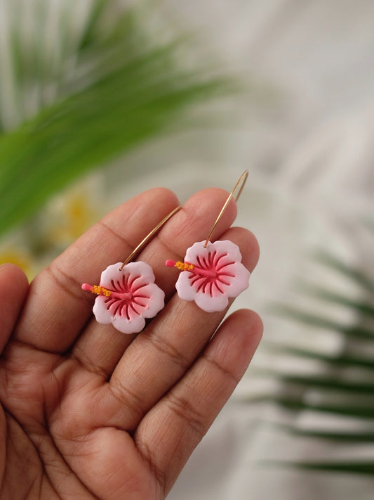 Blush Pink Hibiscus Hoops