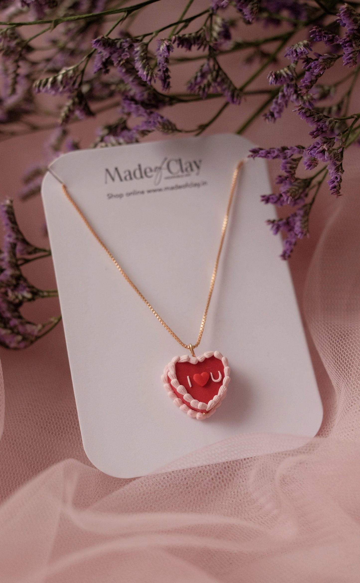 Velvet Heart Slice Pendant