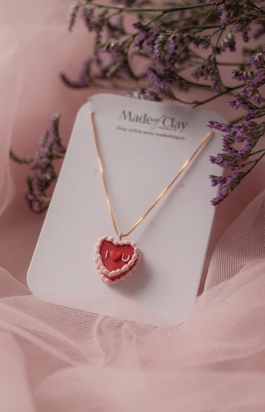 Velvet Heart Slice Pendant