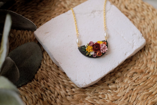 Autumn Noir Blossom Pendant