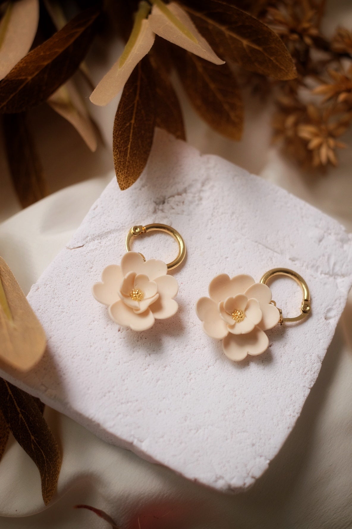 Champagne Petal Thick Hoops