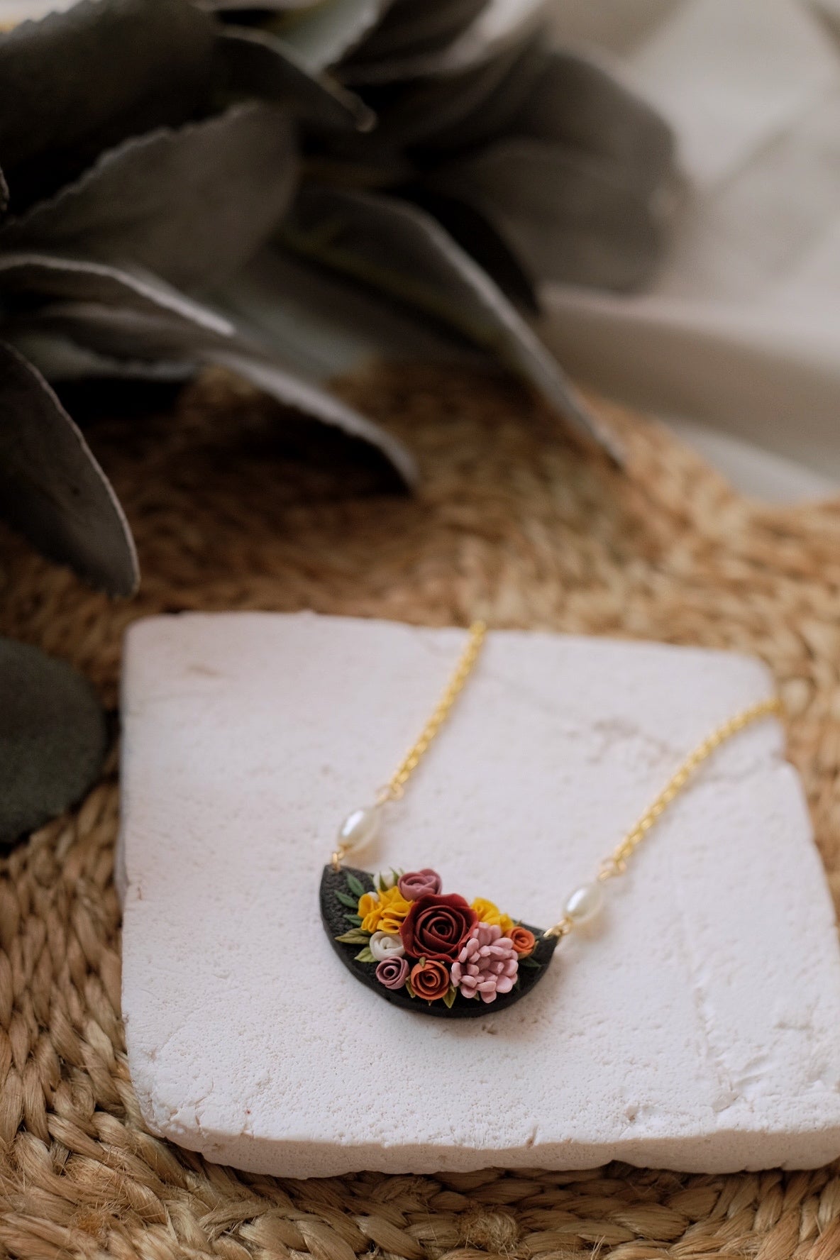 Autumn Noir Blossom Pendant