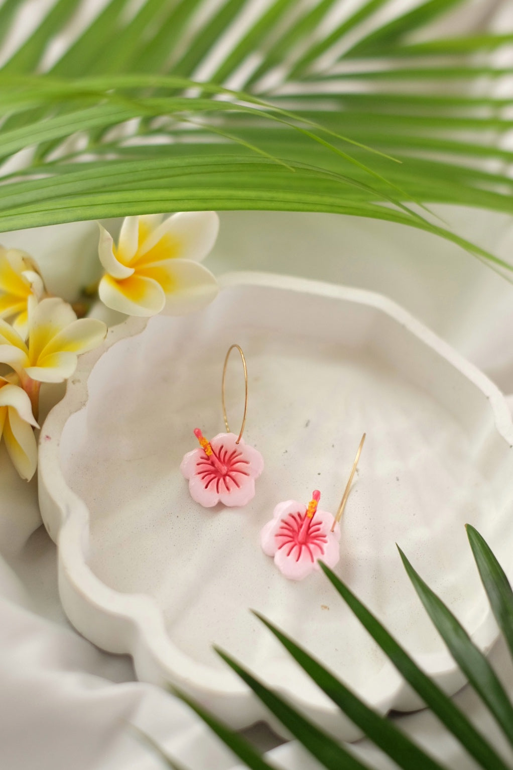 Blush Pink Hibiscus Hoops