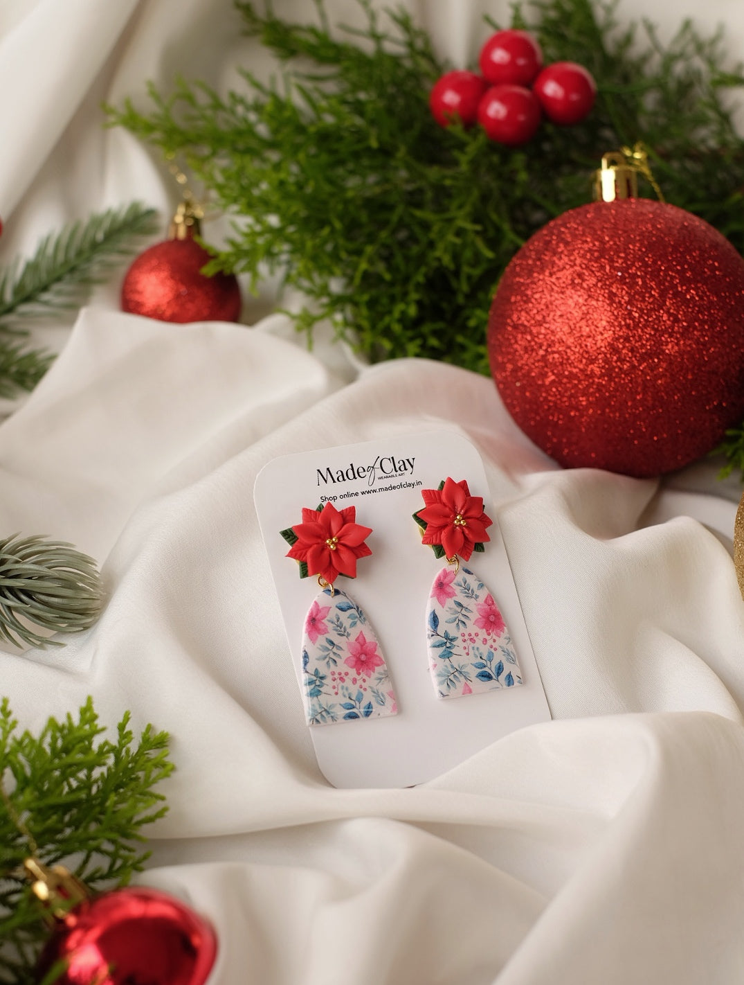 Poinsettia Meadow Earrings