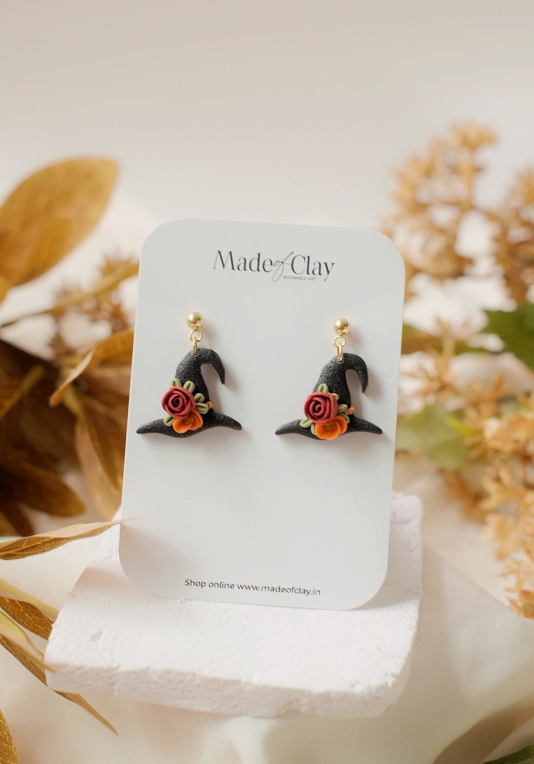 Floral Witch Hat Earrings