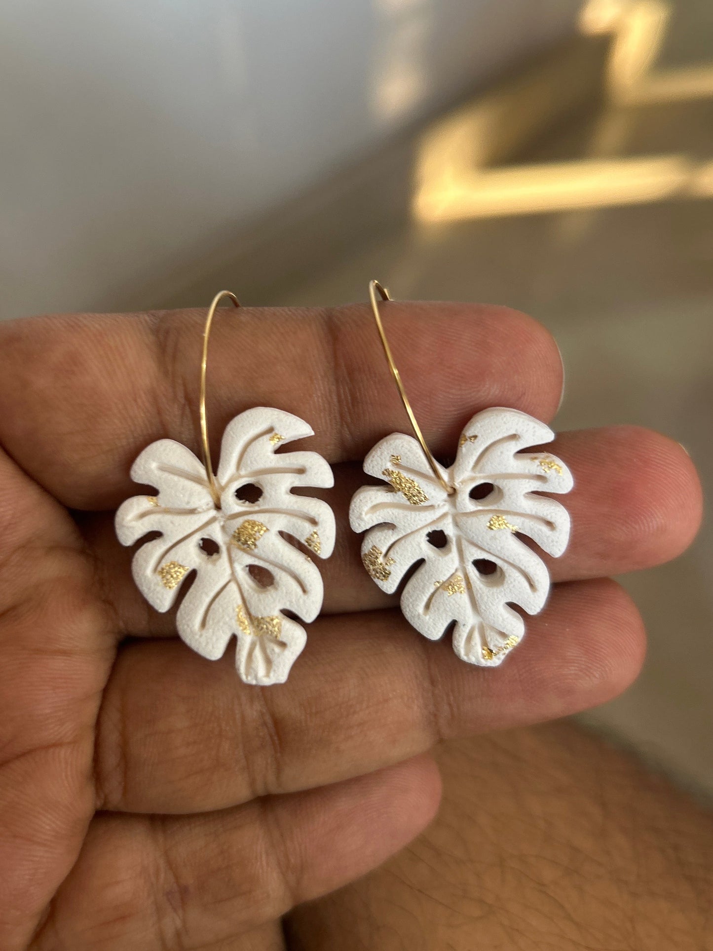 White and gold monstera