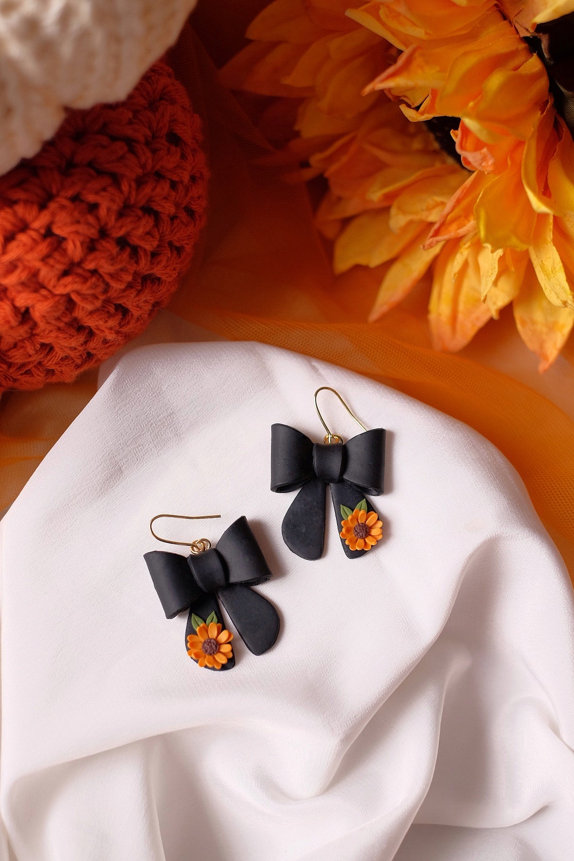 Sunflower Surprise Bow Earrings