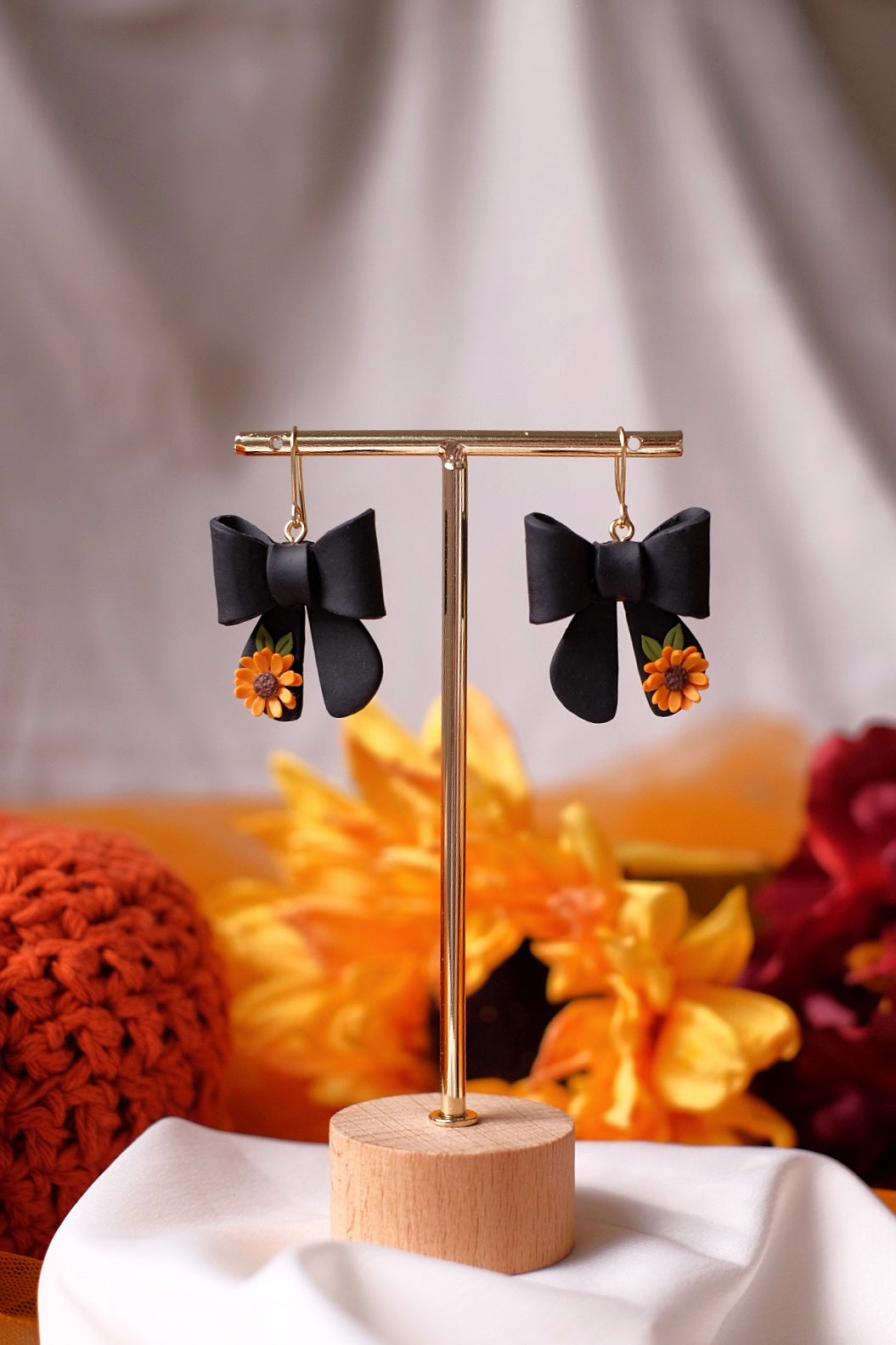 Sunflower Surprise Bow Earrings