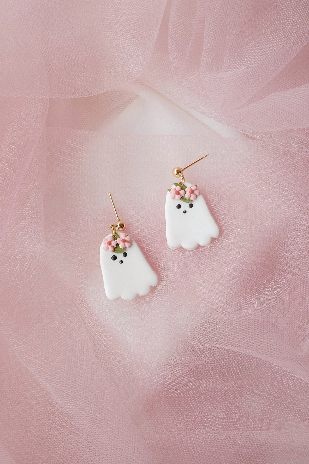 Cute floral Ghost Earrings