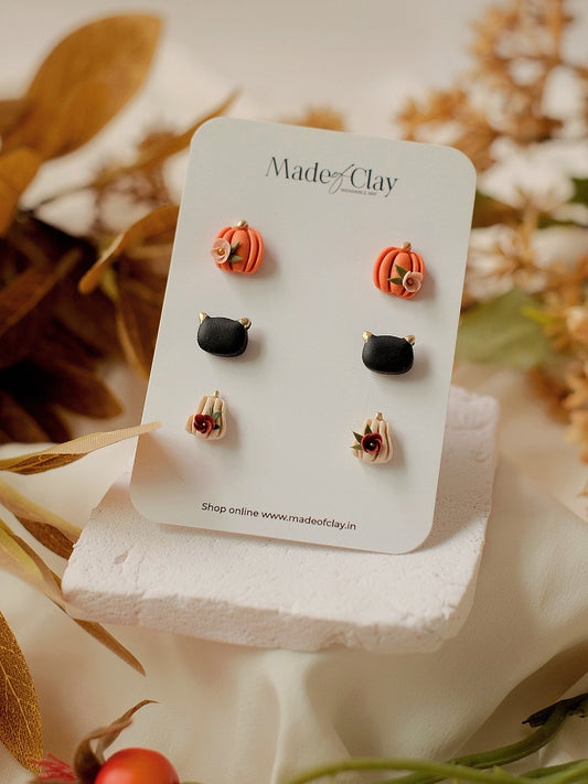 Whiskers & Blooms - Floral Pumpkin, Cat, Beige Pumpkin