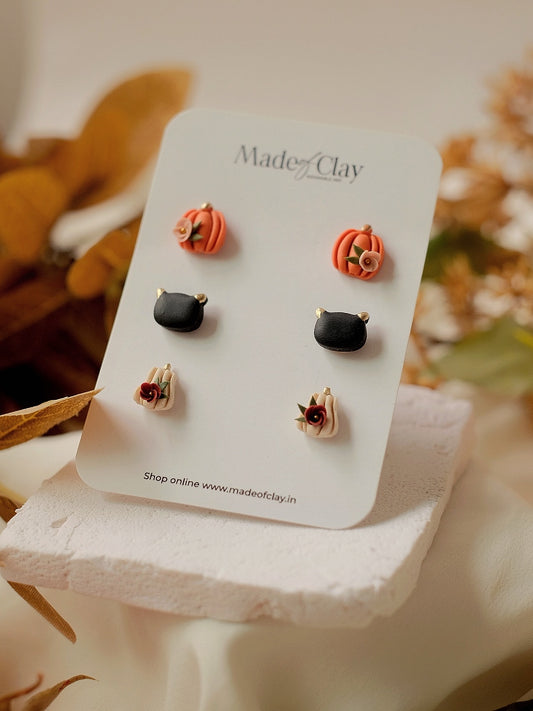 Whiskers & Blooms - Floral Pumpkin, Cat, Beige Pumpkin