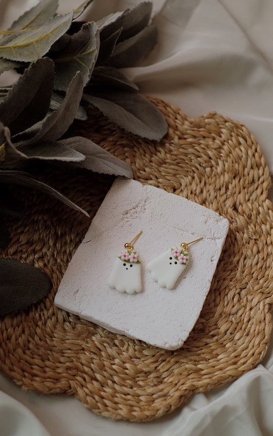 Cute Floral Ghost Earrings