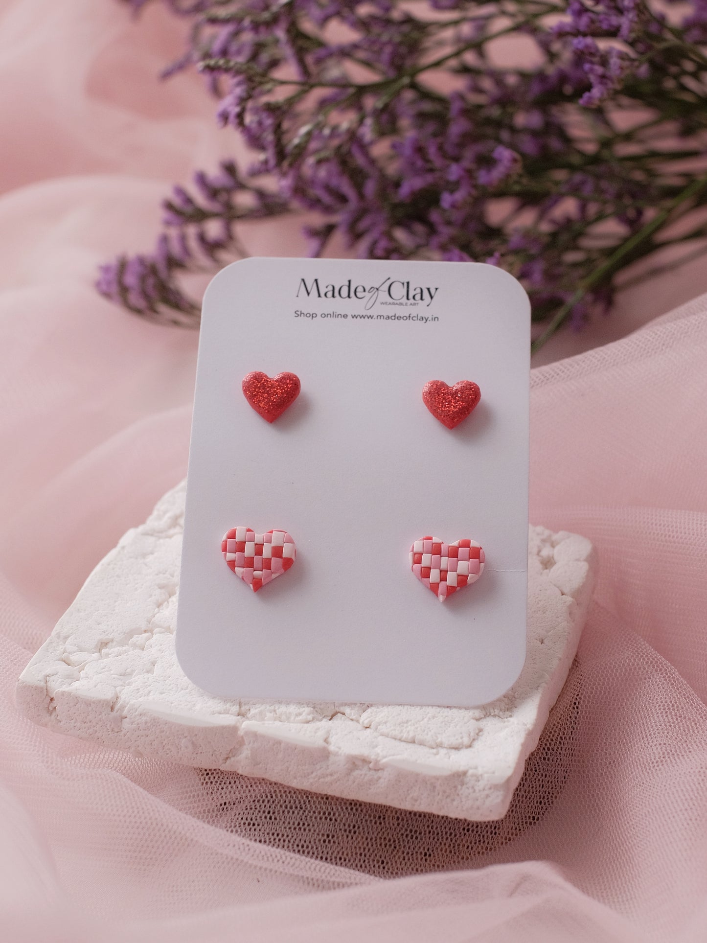 Double Take Heart Studs