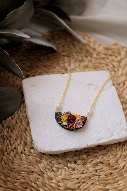 Autumn Noir Blossom Pendant