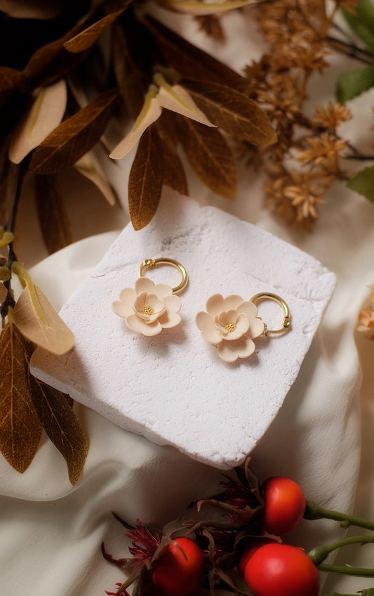 Champagne Petal Thick Hoops