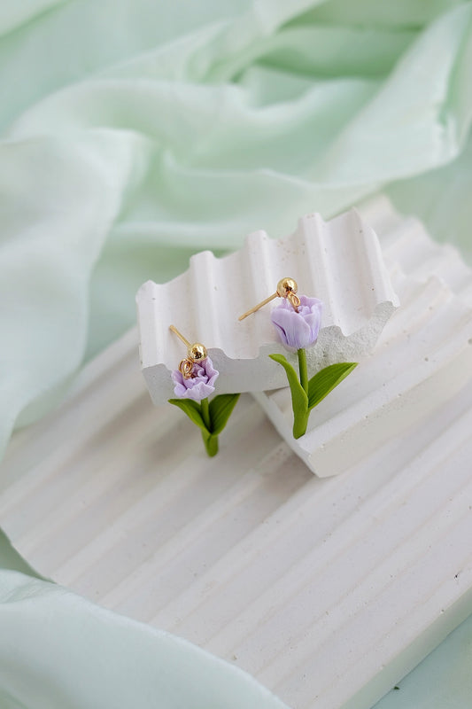 Lilac Tulip Earrings