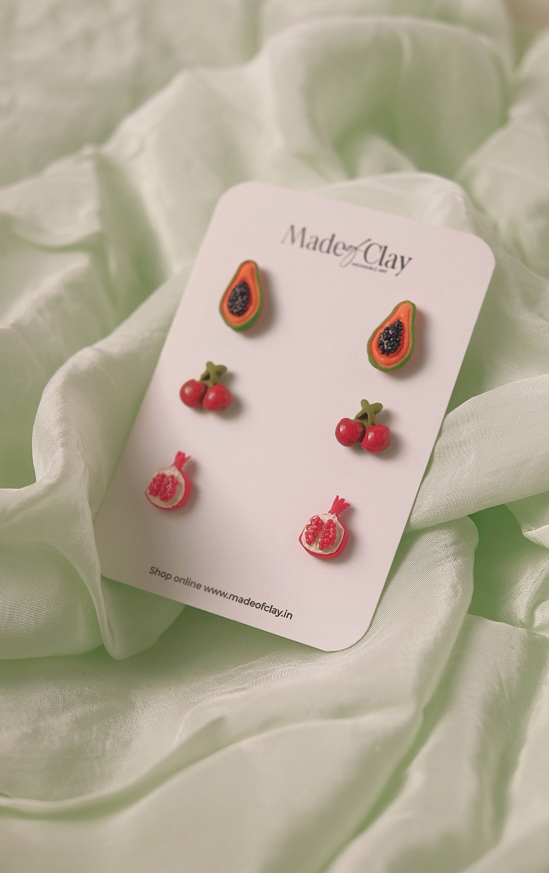 Fruit Salad Studs (Papaya, Cherry, Pomegranate)