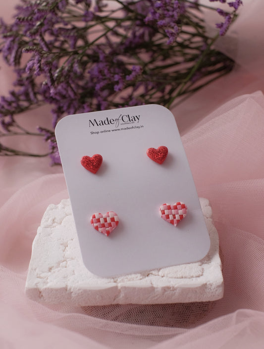Double Take Heart Studs