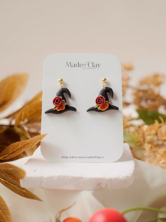 Floral Witch Hat Earrings