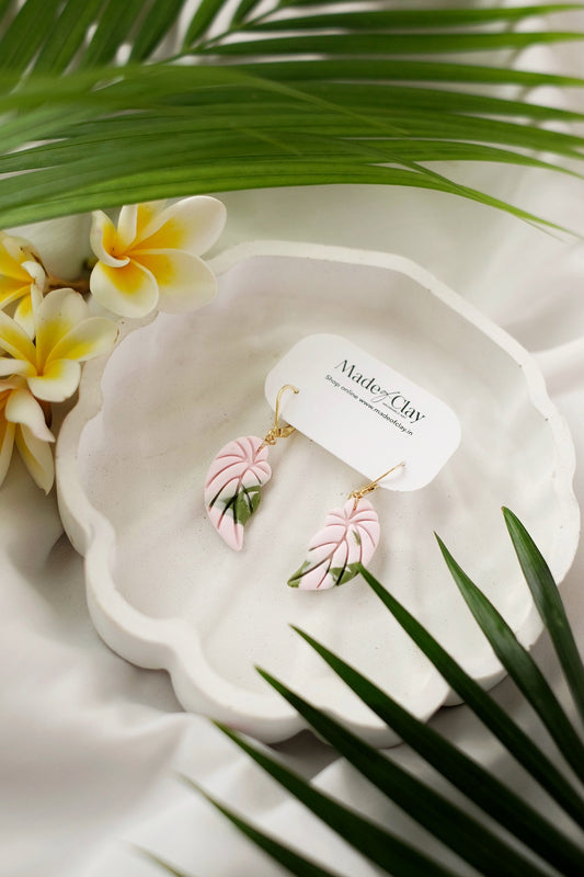 Blush Begonia Leaf Earrings