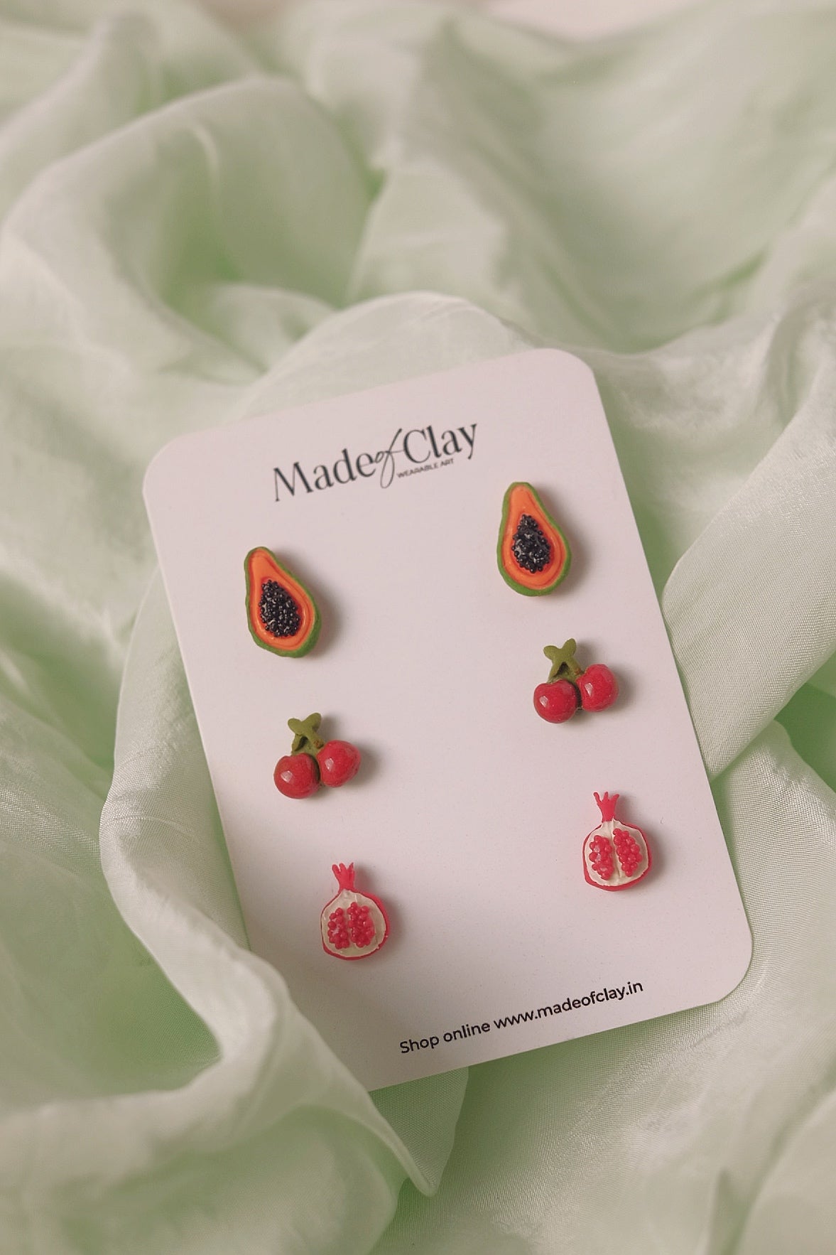 Fruit Salad Studs (Papaya, Cherry, Pomegranate)