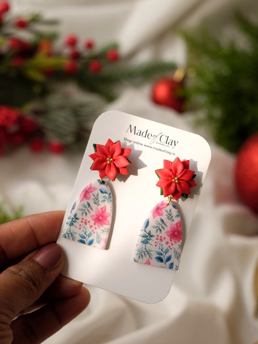 Poinsettia Meadow Earrings