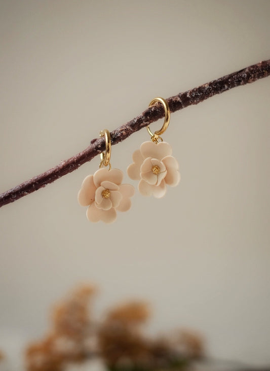 Champagne Petal Thick Hoops