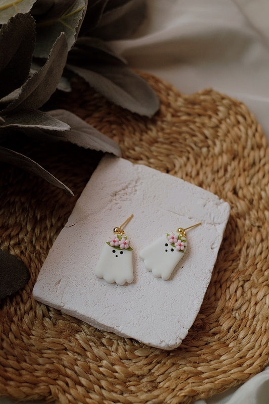 Cute Floral Ghost Earrings