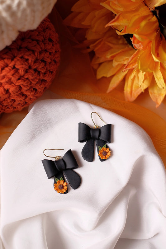 Sunflower Surprise Bow Earrings