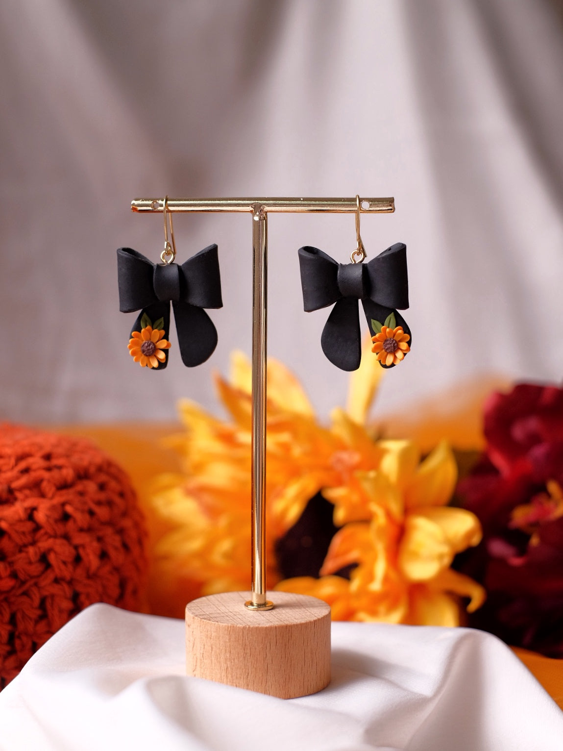 Sunflower Surprise Bow Earrings
