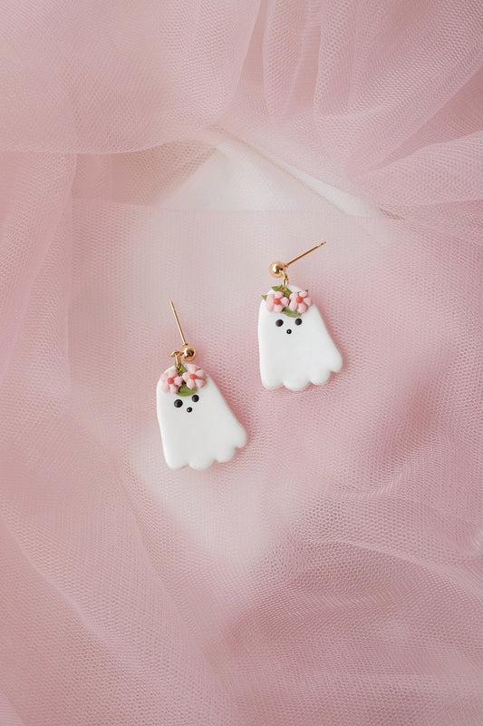 Cute floral Ghost Earrings