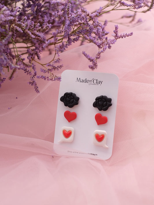 Whispers of Love (Black Rose, Red Heart & Love Message)