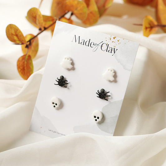 Halloween Mini Studs (Ghoul,Spider,Skull)
