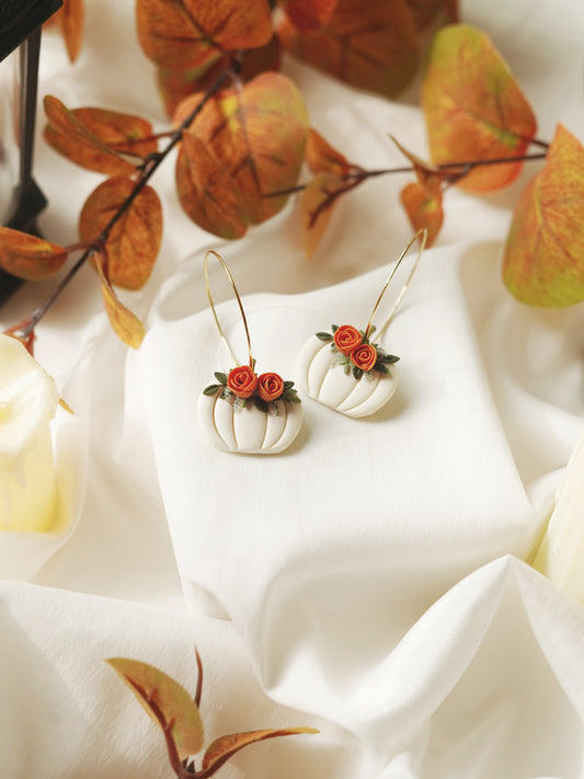 Ivory Floral Pumpkin