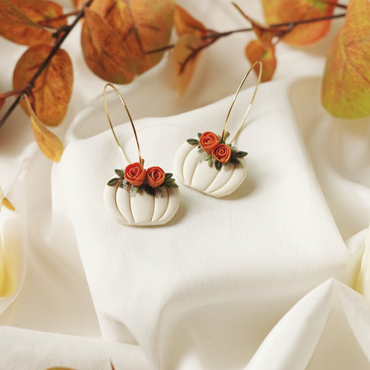 Ivory Floral Pumpkin